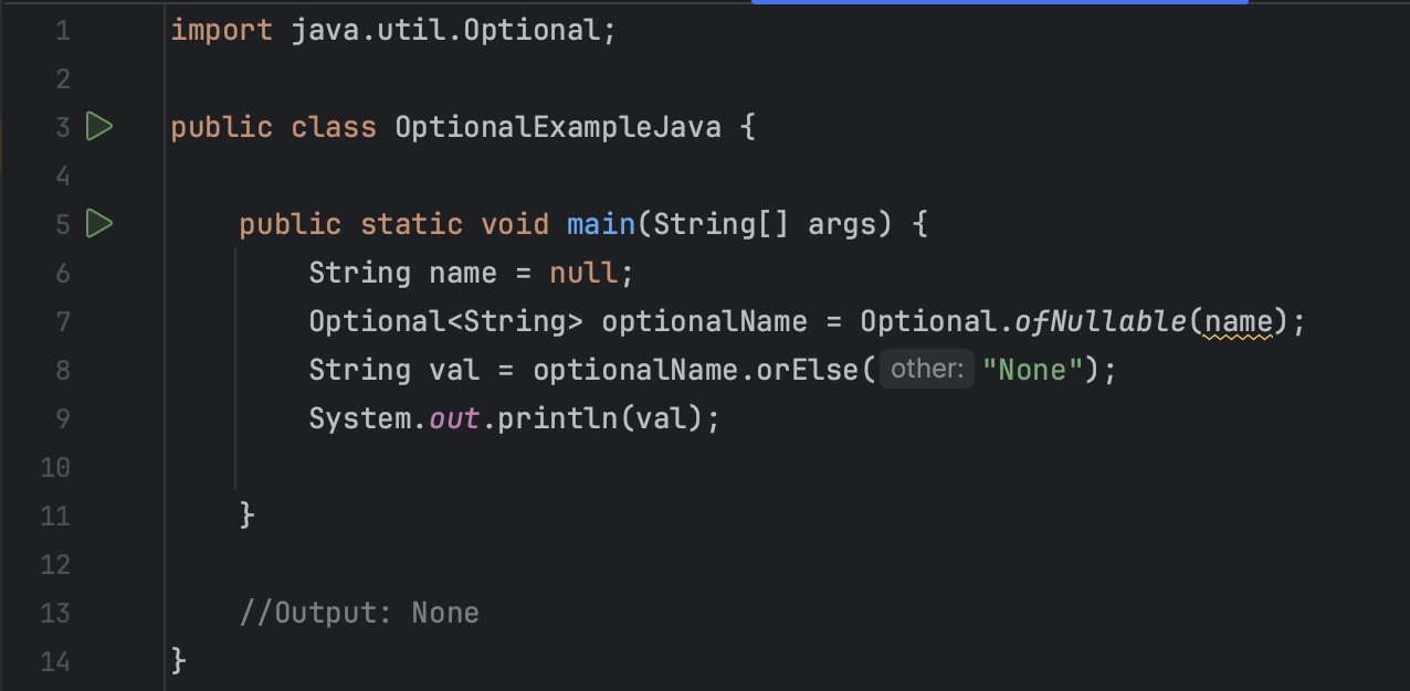 Java Optional Util Class Examples